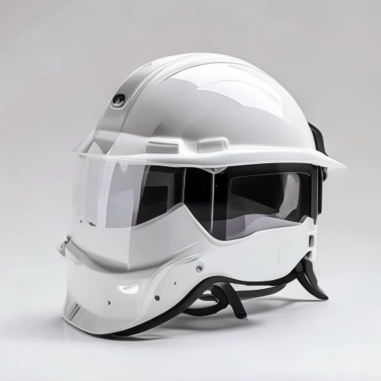 Industriehelm mit Stirnlampe & Visier
