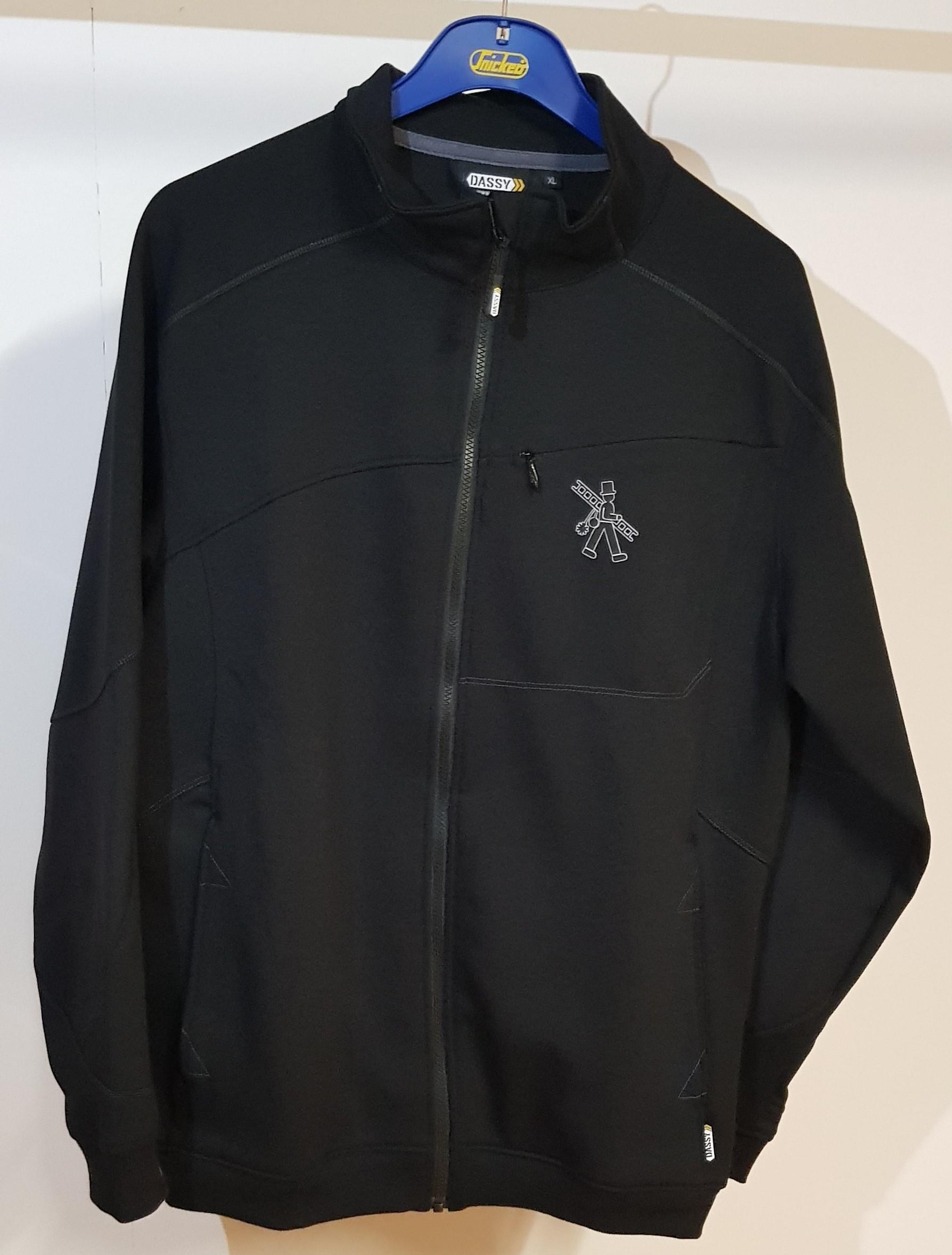Sweatjacke Velox, mit Schornsteinfeger Emblem, schwarz, Gr. M
